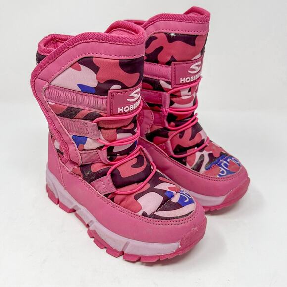 Hobibear Pink Faux Fur Lined Waterproof Baby Toddler Snow Boots, EUC, Size 2 - Picture 2 of 11